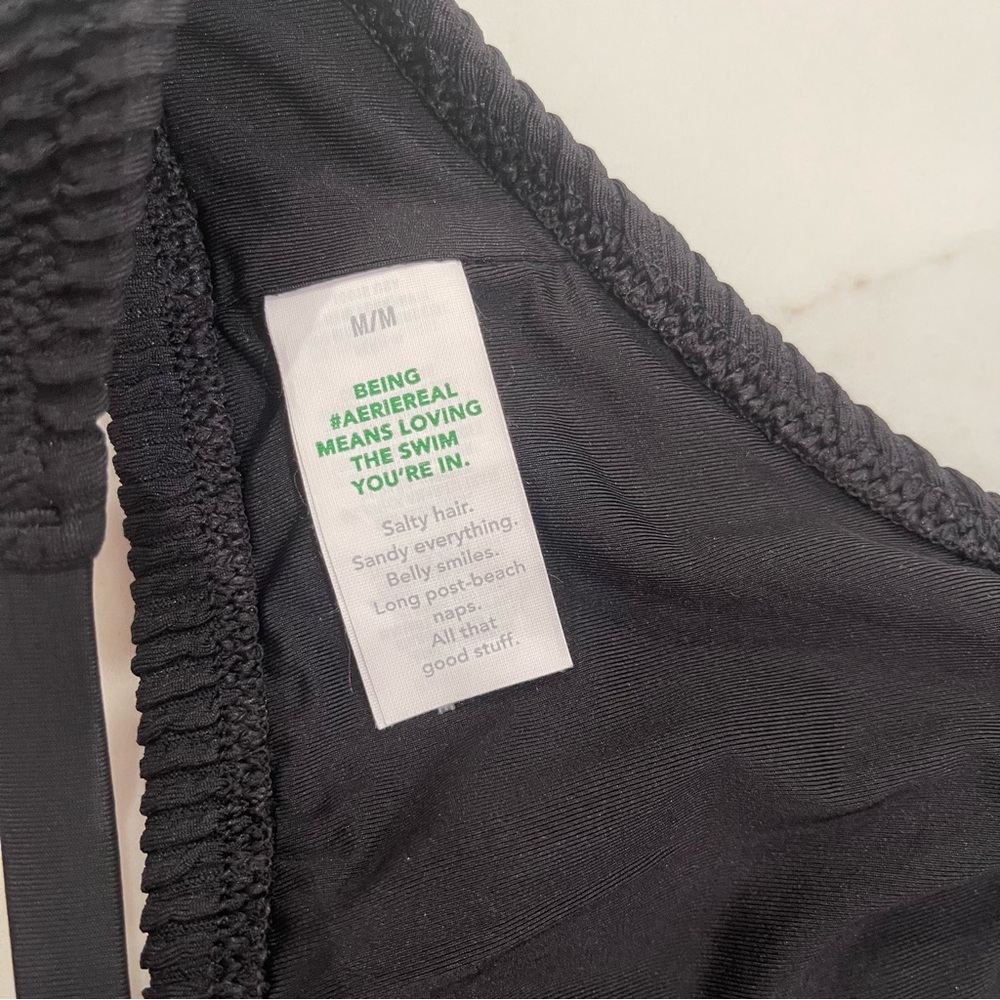 Aerie Black Ribbed Halter Bikini Top - Picture 10 of 11